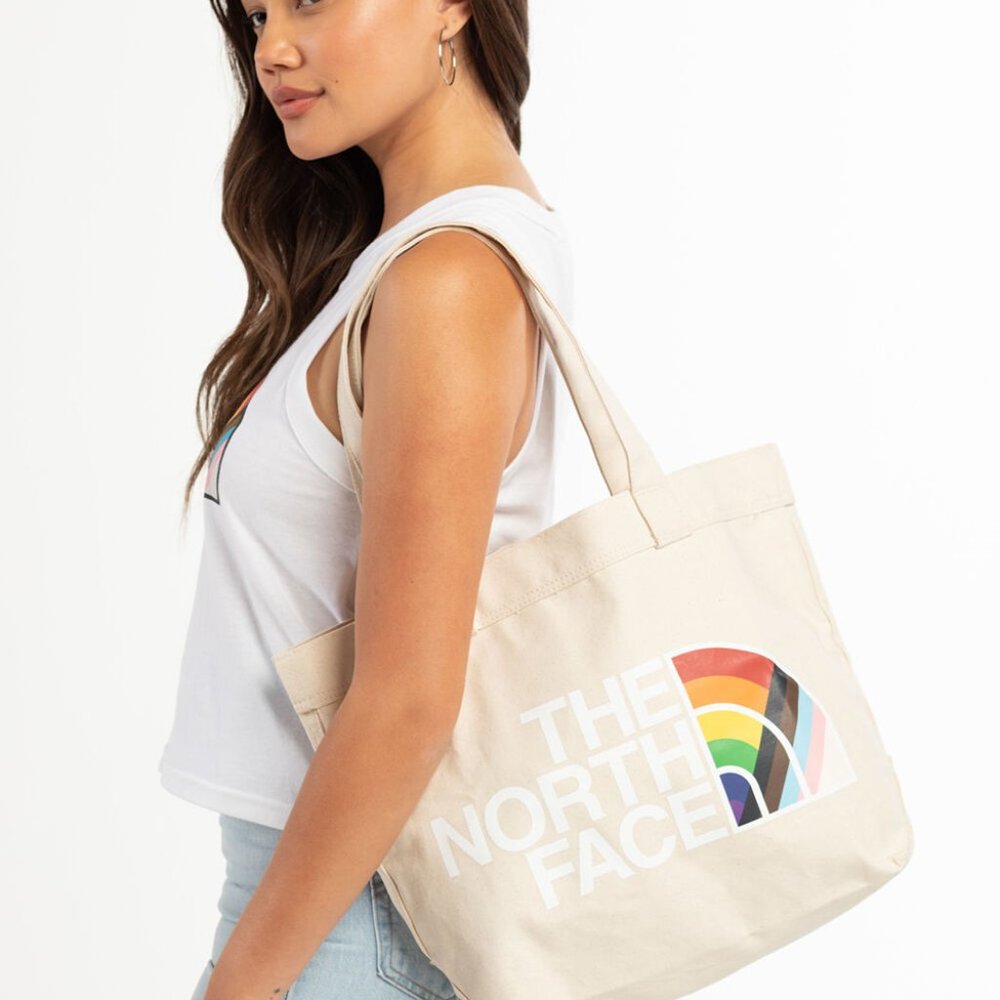 The North Face Loop Pride Tote Reuse Bag  Large Logo Print - New With Tags - Picture 2 of 7